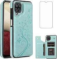 Vista 1 de Asuwish Funda de teléfono para Samsung Galaxy A12 con protector de pantalla de vidrio templado, tarjetero con soporte para tarjetero, soporte