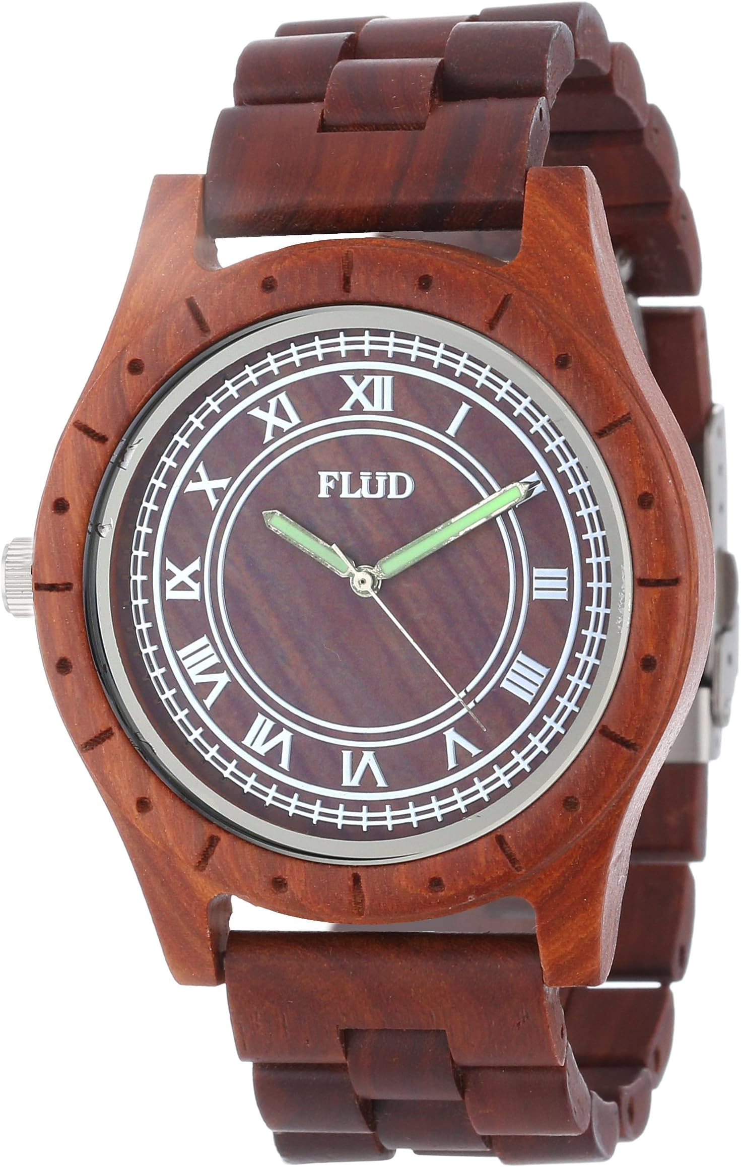 Flud Men's BBN028 The Big Ben Wooden Analog Red Wood Watch