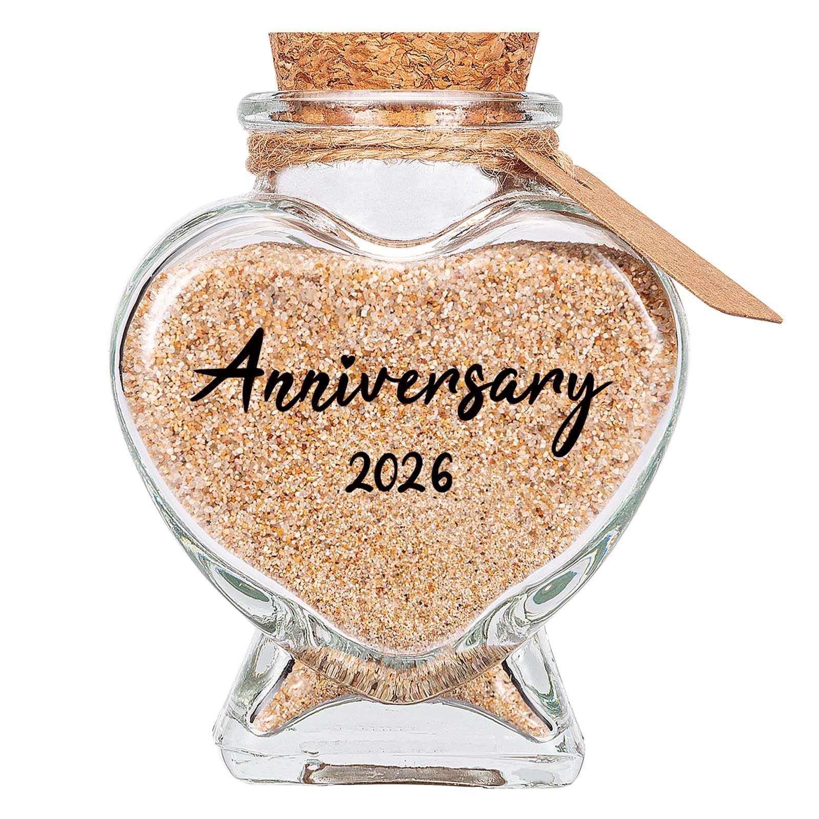 Tunguris Anniversary 2026 Black Anniversary 2025 Sand Keepsake Jar， Bridal Shower Gift, Wedding Gift, Engagement Gift, Honeymoon Gift, Travel Gift For Couples, Newlywed, Fiance(Gift Box Includes) - 40Ml Glass