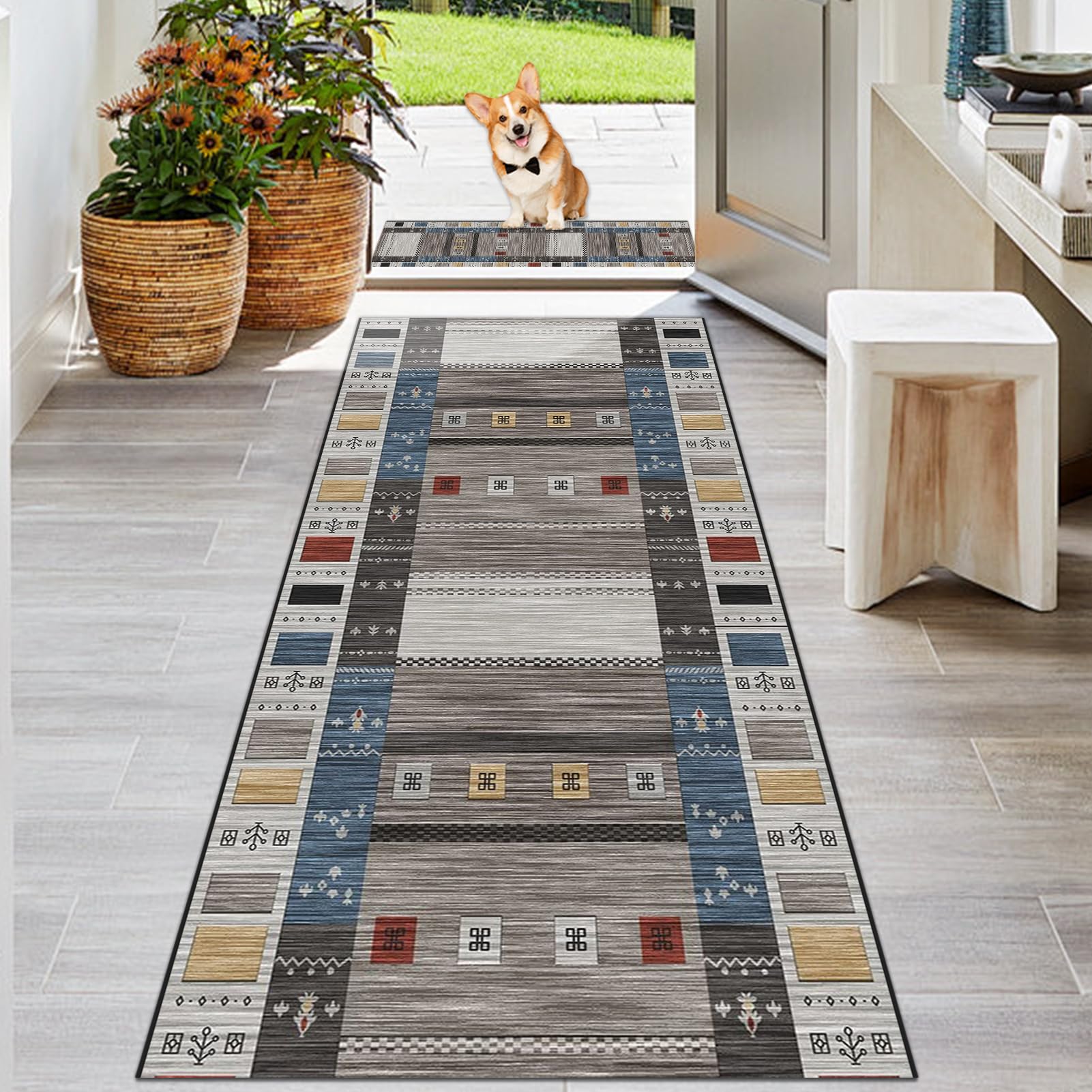 Tappeto Passatoia Cucina Assorbente 80x250 Cm – Antiscivolo, Lavabile, Moderno – Per Corridoio, Ingresso, Soggiorno