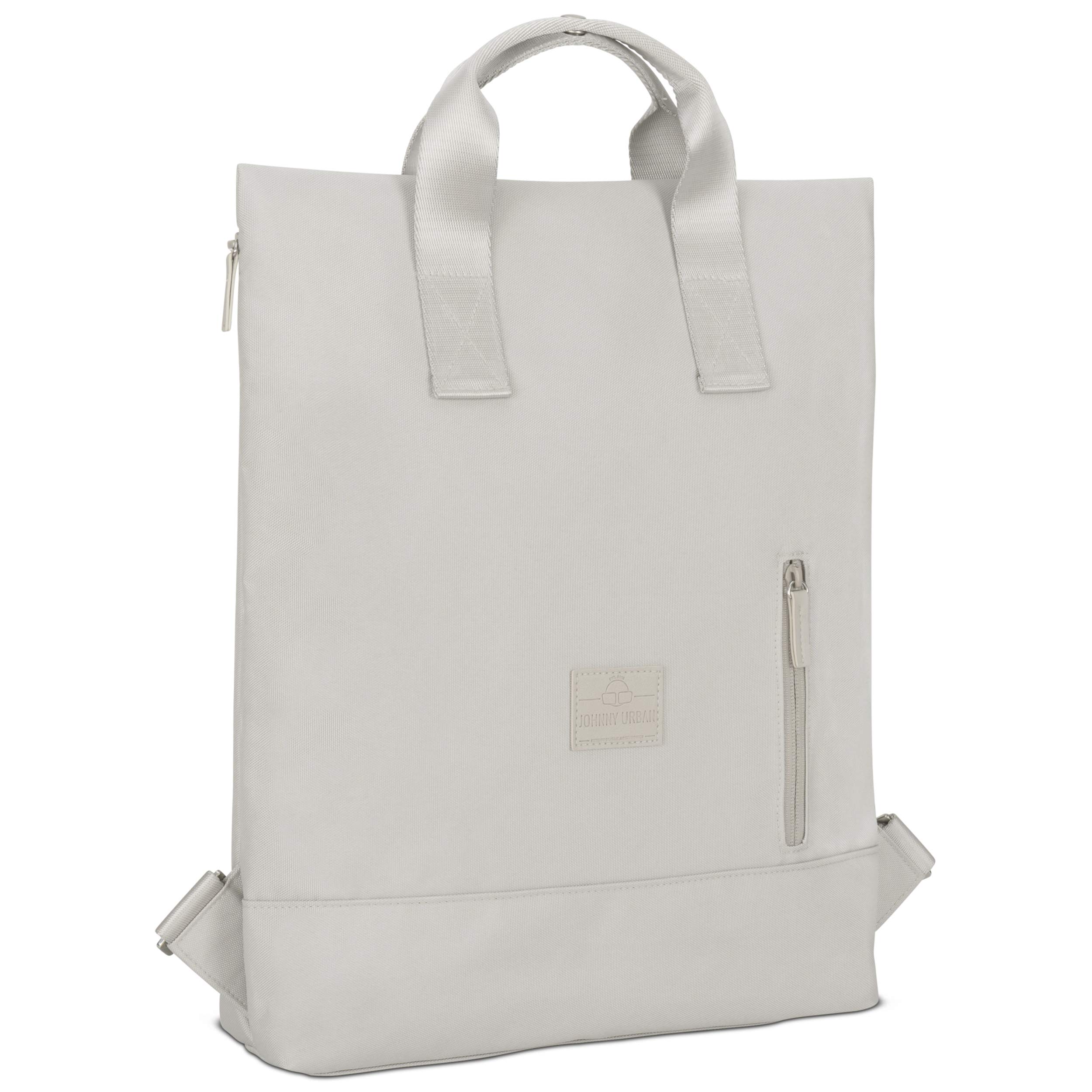 Johnny Urban Mochila Mujer Gris - Ivy - Tote Bag Mochila 2 en 1 con Compartimento para el Portátil para Universidad, Trabajo, Oficina - 8L - Sostenible - Repelente al Agua