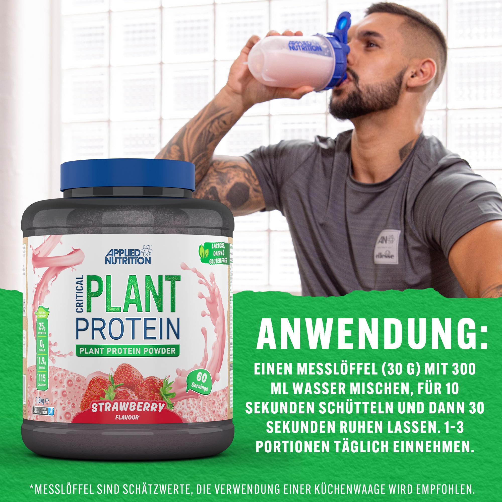 Applied Nutrition Critical Plant - Veganes Proteinpulver mit Soja, Erbsen und Reisproteinen & Essenziellen Aminosäuren (1.8kg) Chocolate Protein Shake