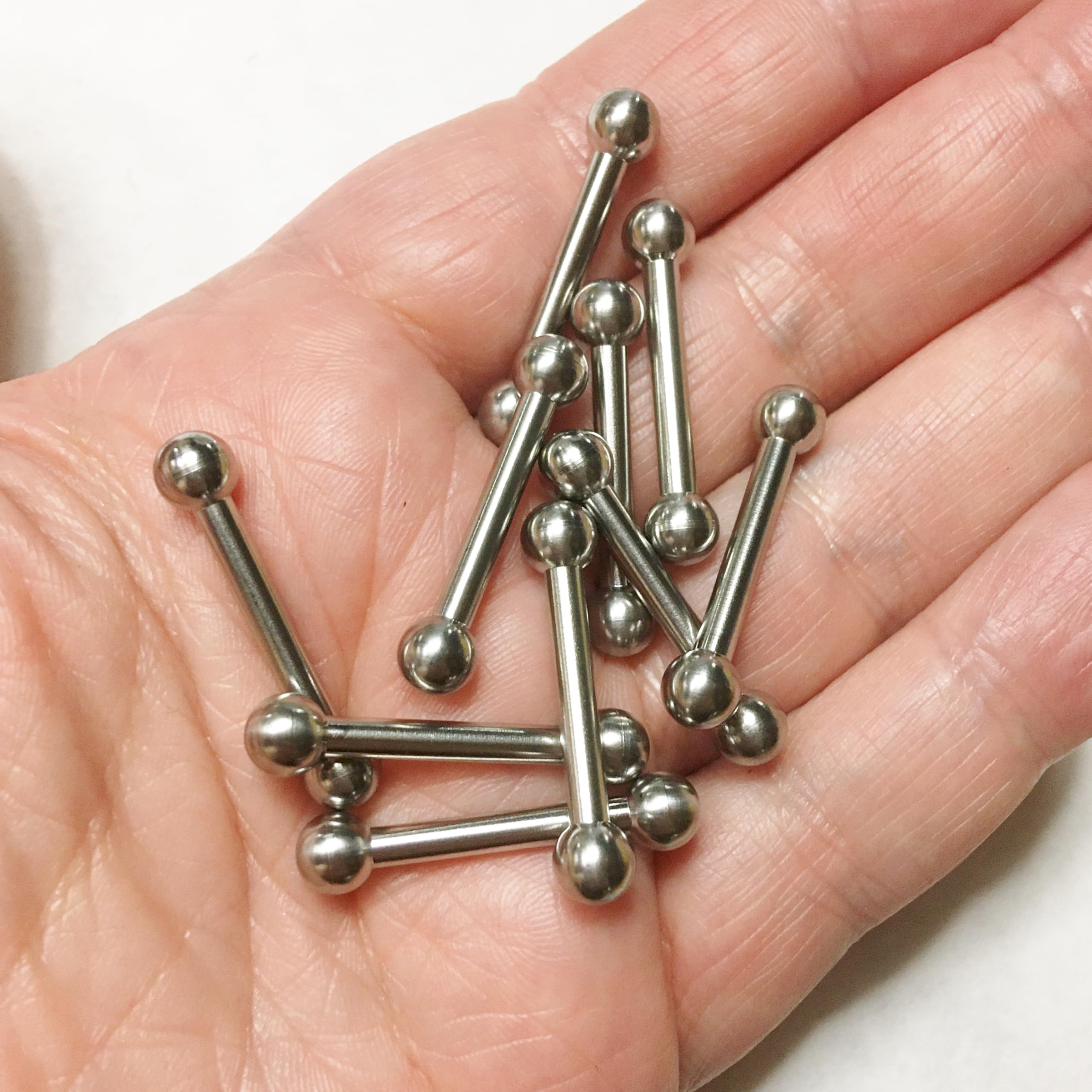 M00871-10 MOREZMORE 10pcs Double Ball Rod Barbells 6mm Ball 30mm Length for Ball and Socket Stop Motion Puppet Armature Humanly Posable Armature Parts HPA