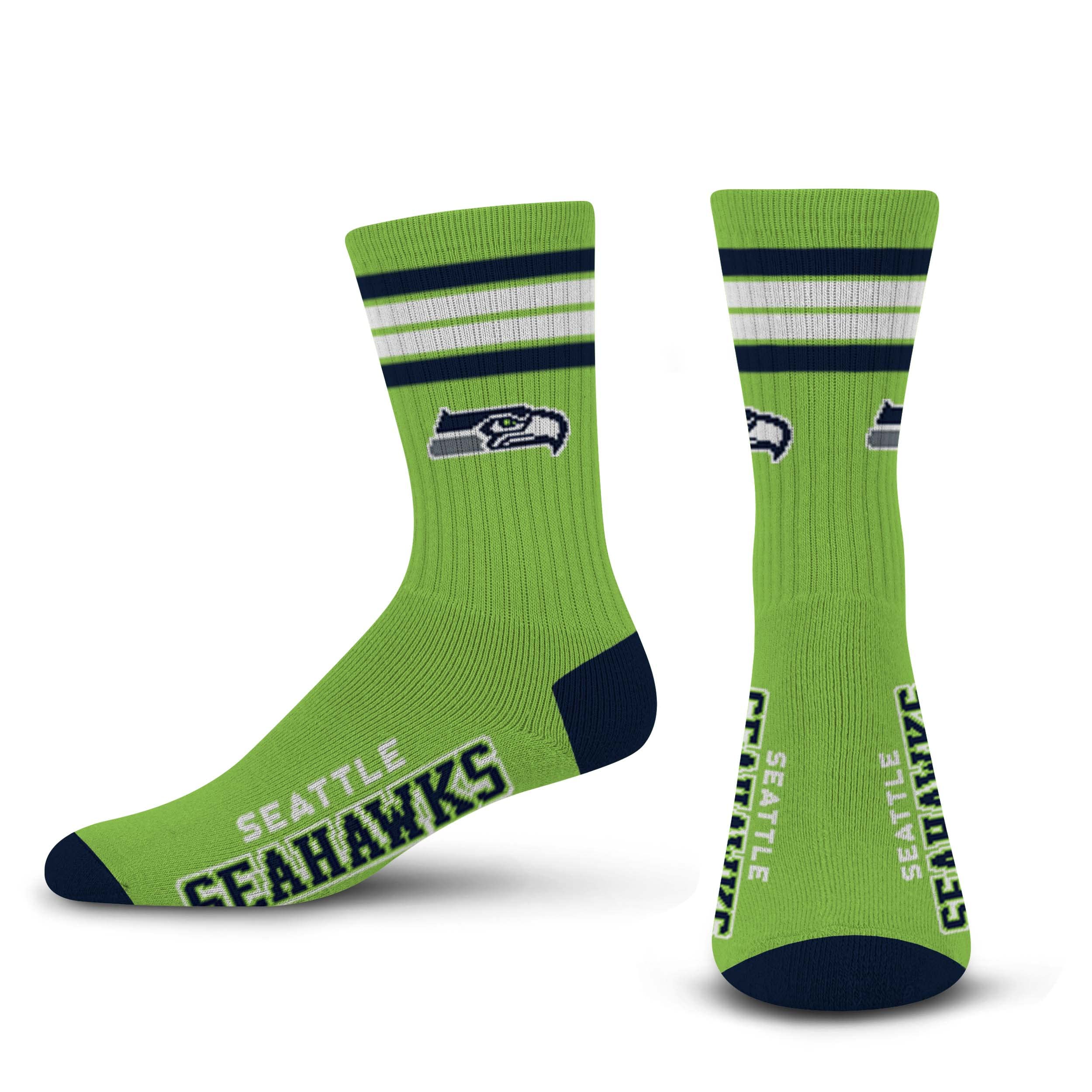 For Bare Feet Men's NFL 4-Stripe Deuce Performance Crew Socks