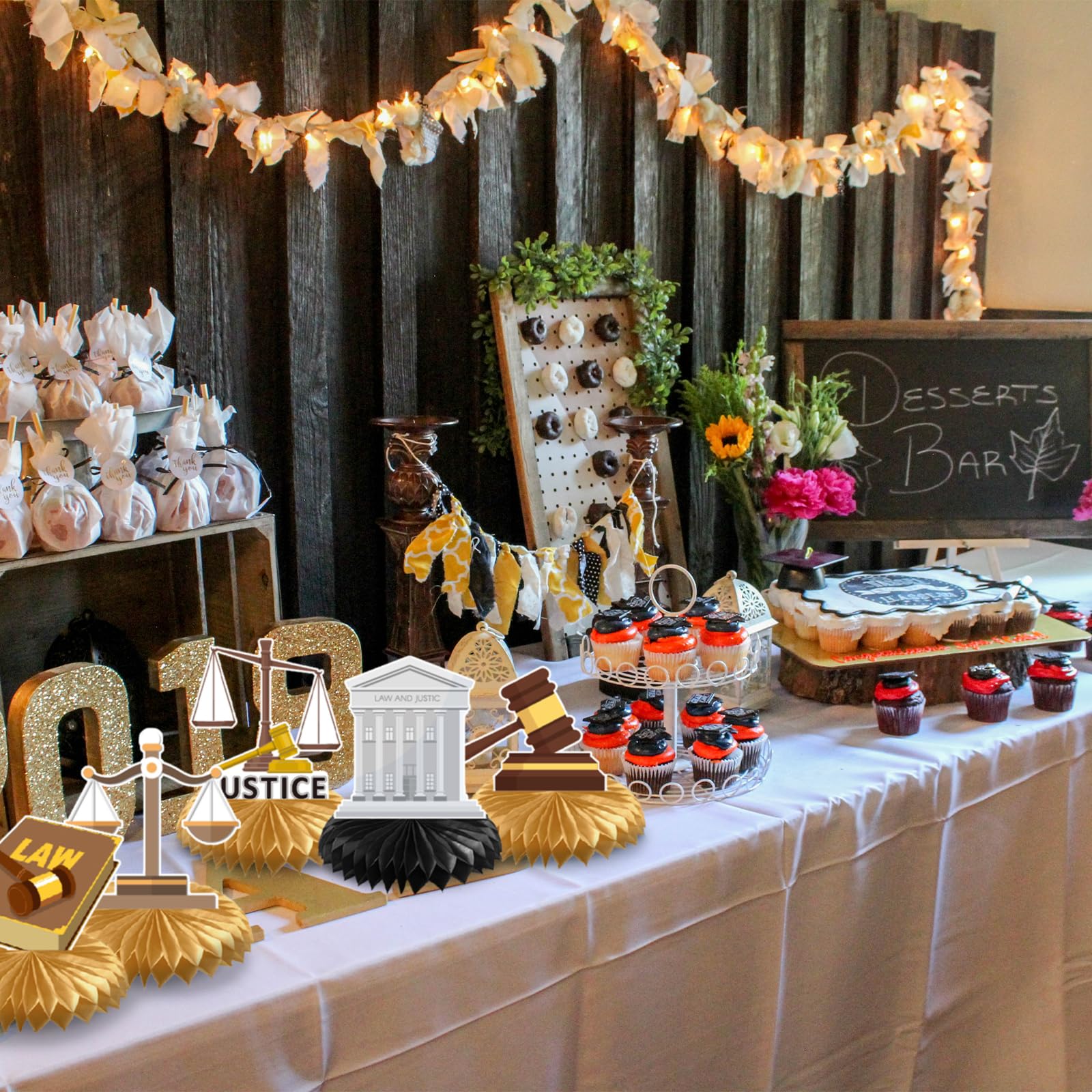 9 decorazioni per feste di laurea in carta a nido d'ape per scuole di giurisprudenza, laureati, laureati, lauree, decorazioni da tavolo per università e giurisprudenza, forniture per feste