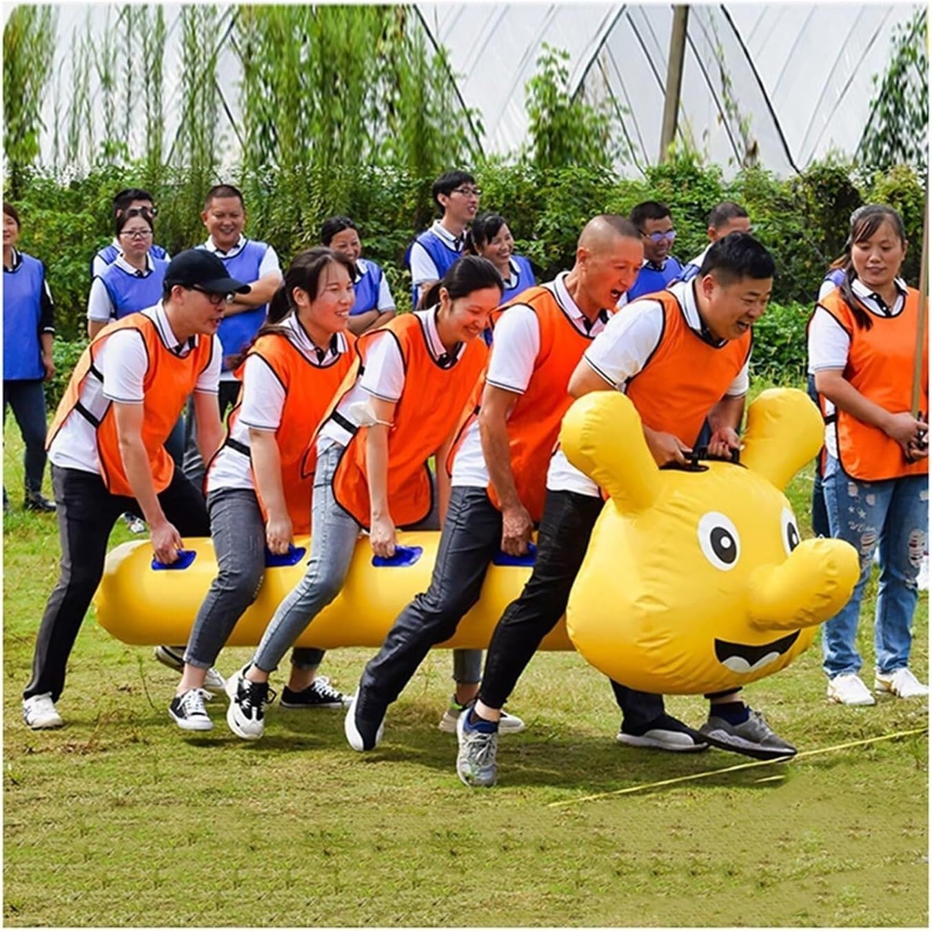 Giochi gonfiabili gialli di sport - attrezzatura di concorrenza di squadra di divertimento | 8 posti