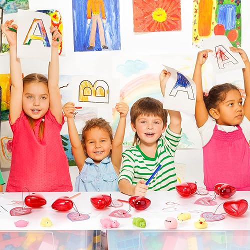 Miniatura 6 de Paquete de 28 recuerdos de fiesta de San Valentín para niños, incluye juguete Kawaii para aliviar el estrés de San Valentín, corazón relleno de