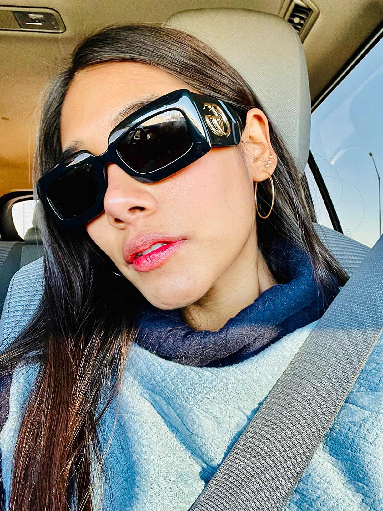 29/mo Finance Gucci Women's Matelasse 90s Rectangular Sunglasses