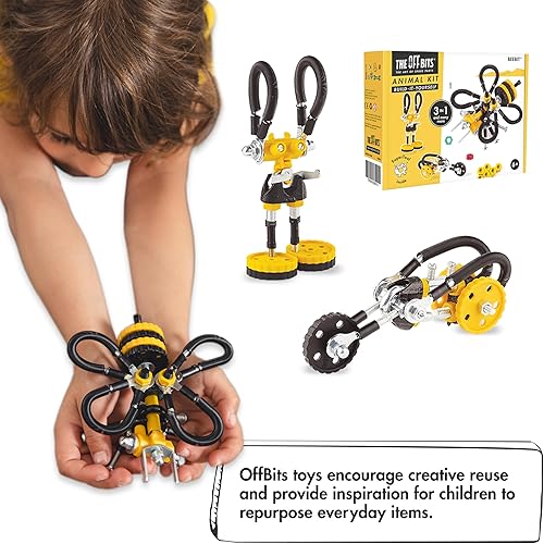 Miniatura 5 de The Off Bits - Juego de erectores: mini juguetes STEM de animales para niños de 6 años, juegos de construcción de juguetes con tuercas y tornillos,