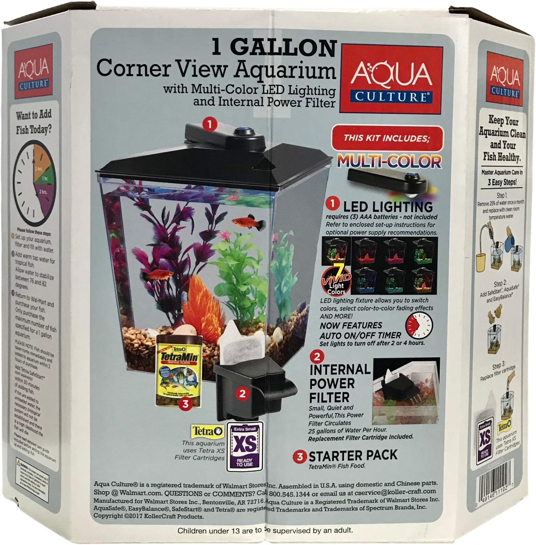 Aqua Culture One Gallon Aquarium Starter Kit with LED