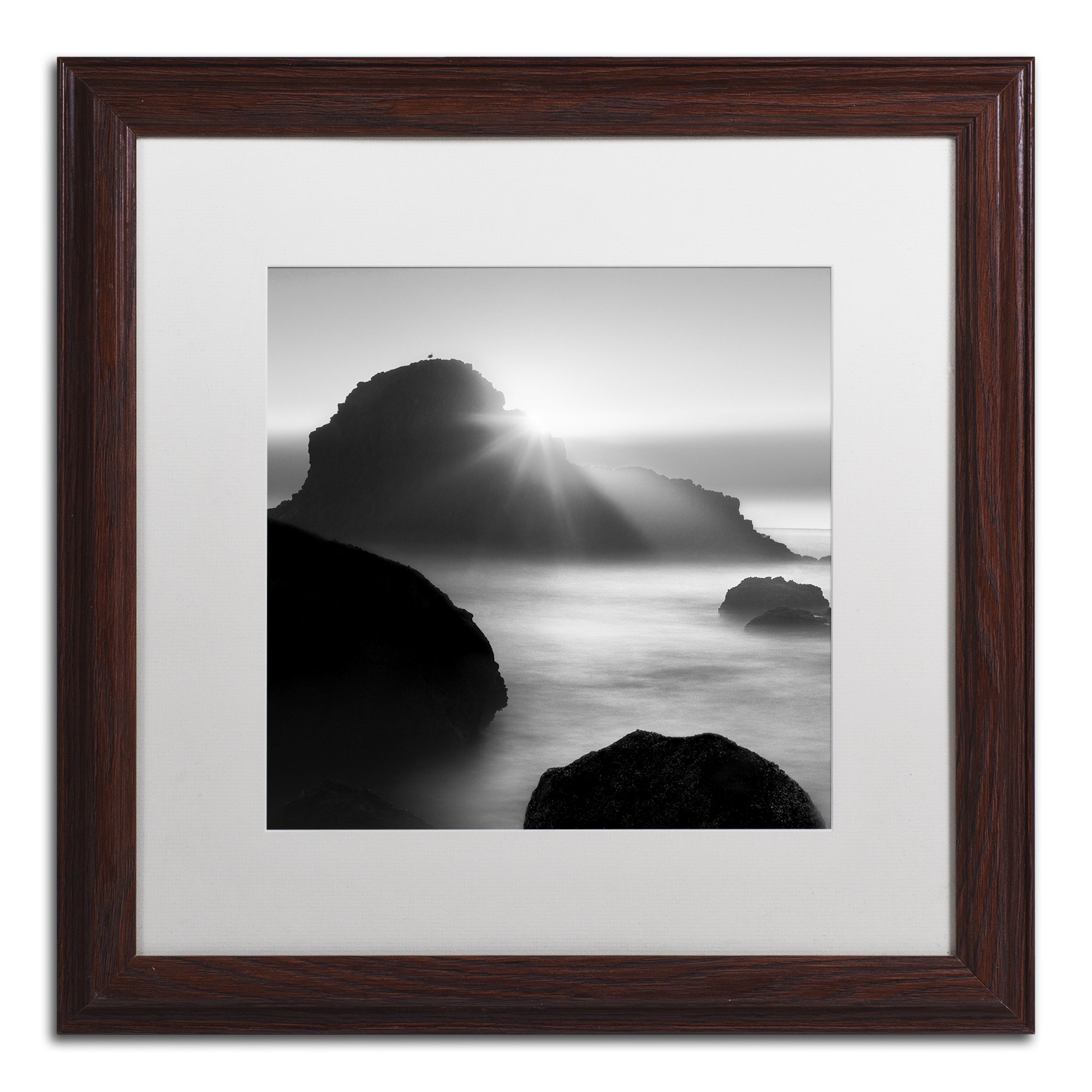 Framed Wall Art - Moises Levy Long Sunset at Indian Beach Wall Decor with Matted Frame by Trademark