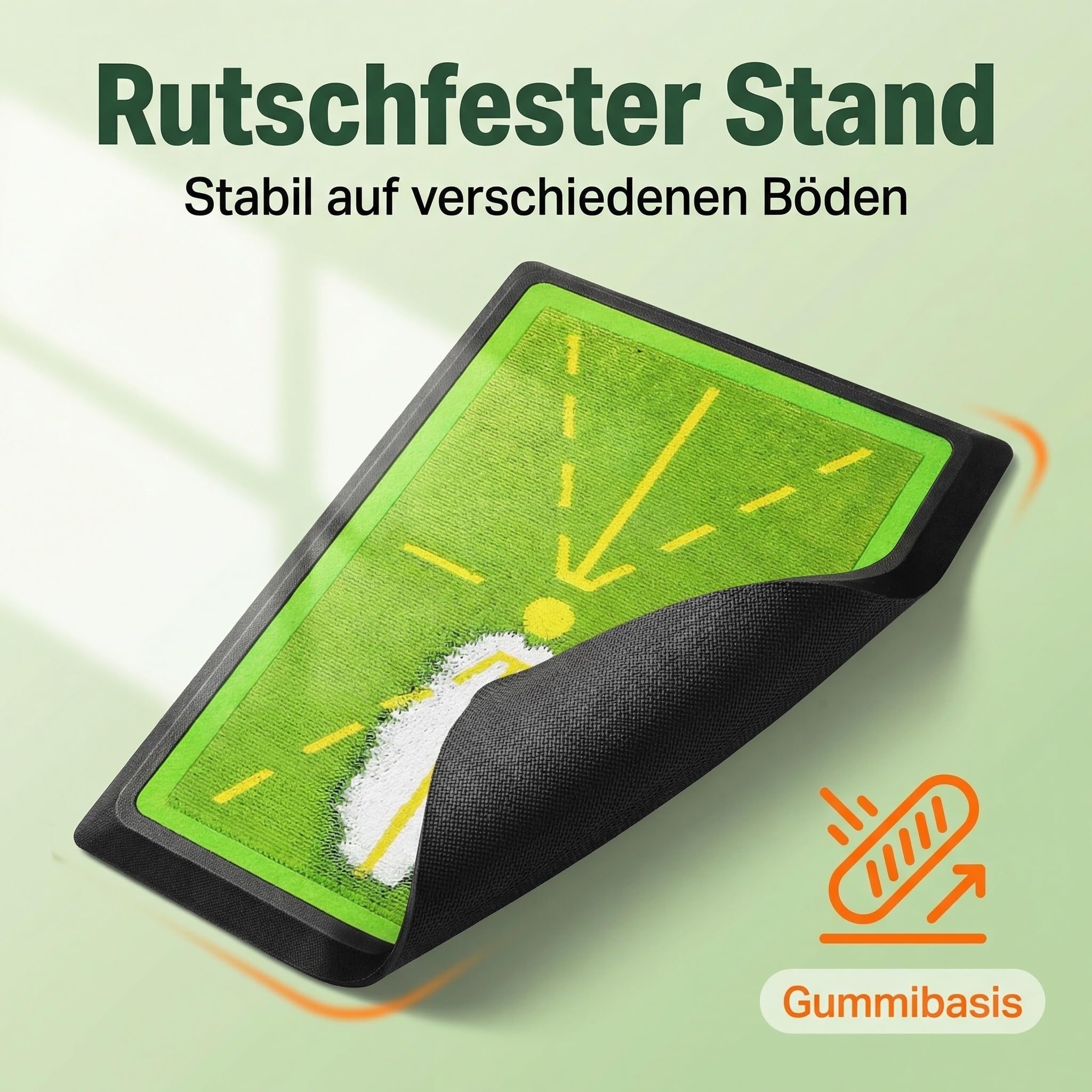 DULCE DOM Golf-Trainingsmatte mit Schwungbahn-Feedback | Indoor & Outdoor | rutschfeste Gummirückseite | Verbessert Schwunggenauigkeit & Ballkontakt | Trainingshilfe für Anfänger