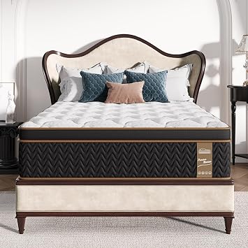 King Size Mattress 10 Inch - Plush King Hybrid Mattress in a Box with Gel Memory Foam & Pocket Springs Fiberglass-Free,Motion Isolation,Edge Support|,Pressure Relief |CertiPUR-US Certified 10-K