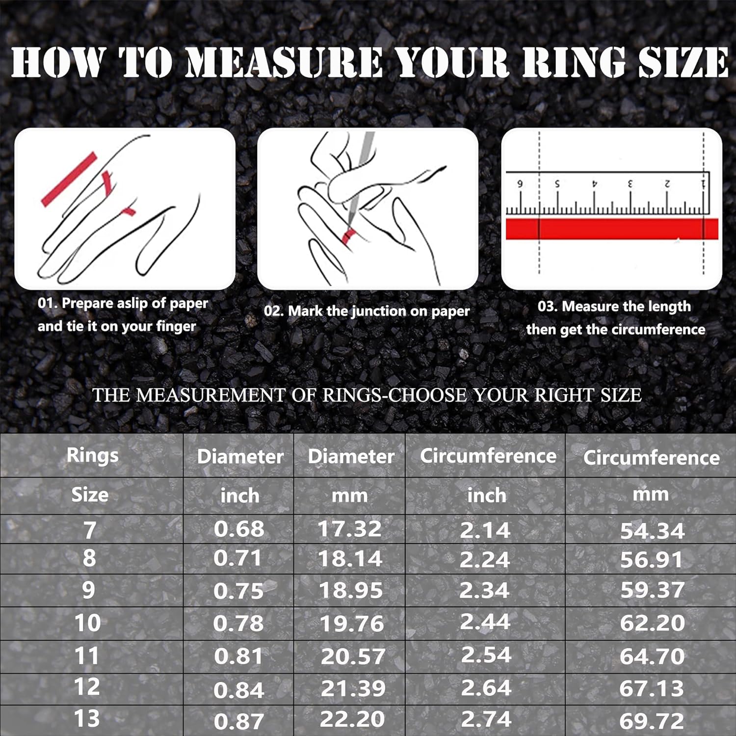 EIELO 16Pcs Stainless Steel Men Fidget Rings for Men Women Stress Anxiety Relief Spinning Rings Cool Black Rings Fashion Chain Band Ring Mens Wedding Engagement Ring Set - Image 8