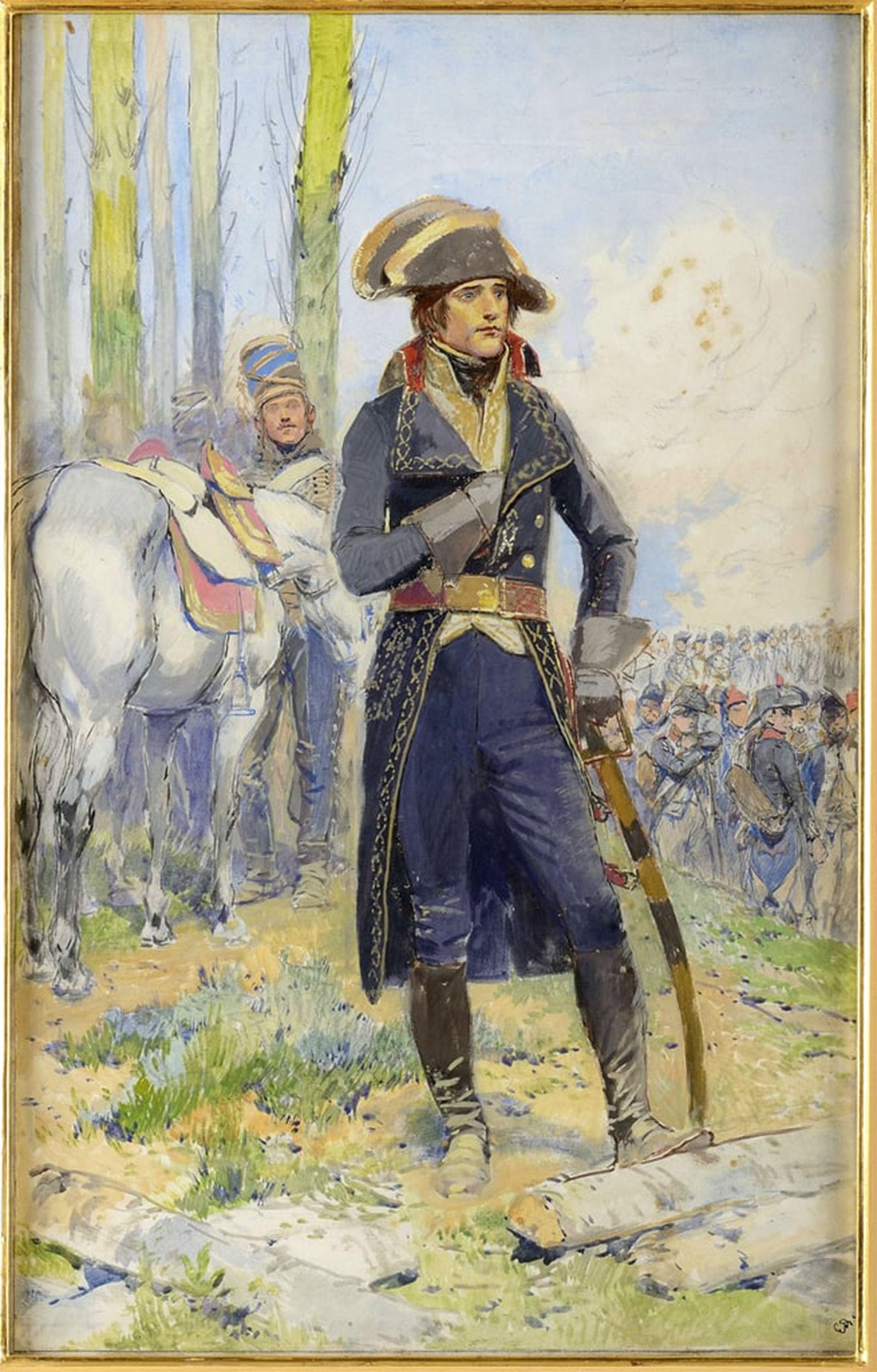 POSTERIIk Famous Modern Artwork Art Mural General Bonaparte During the Italian Campaign by Jean Baptiste Edouard Detaille Oil Paintings Pictures for Home Decor 60x90cm