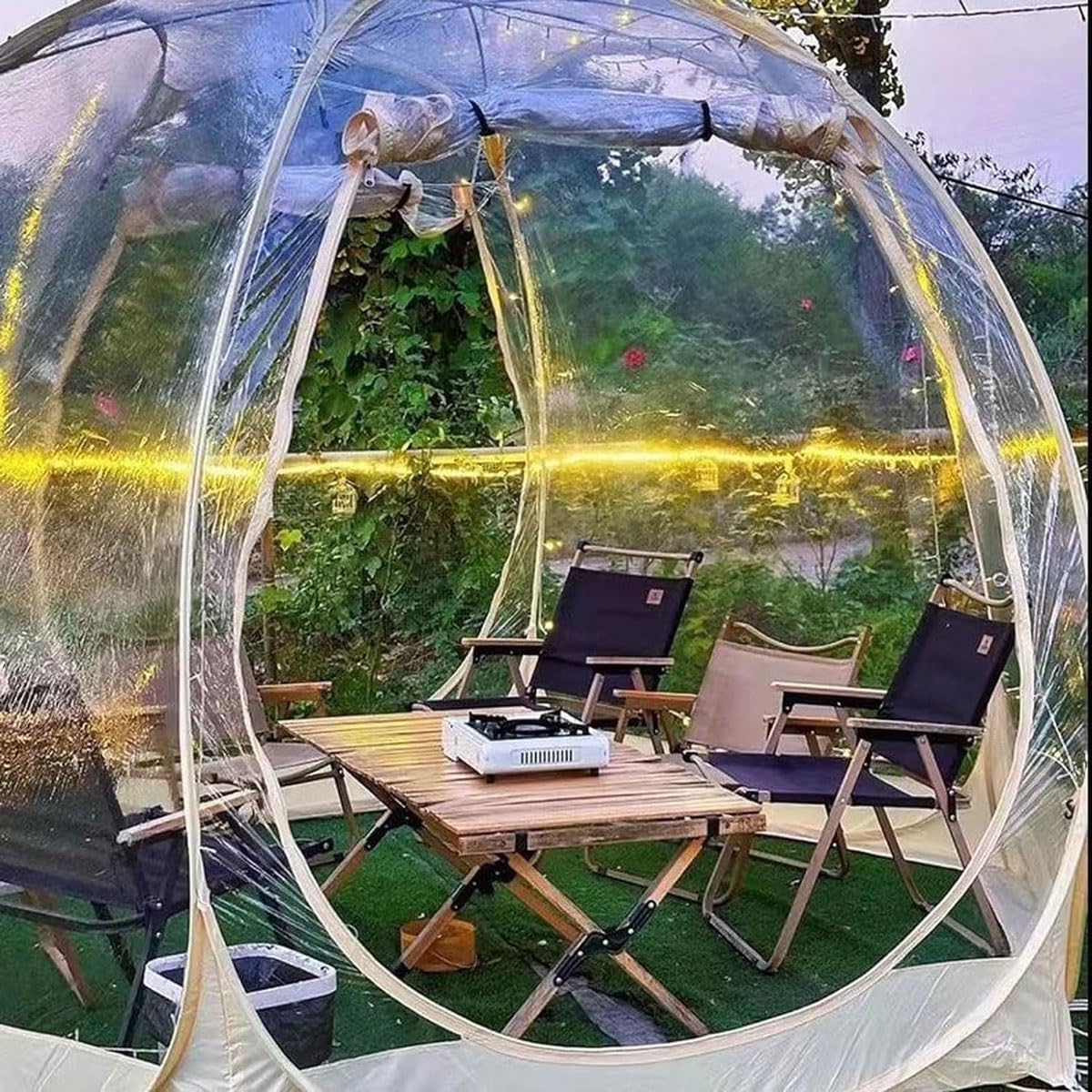 Casa A Bolla Trasparente Da Giardino, Rifugio Da Campeggio Geodetico Esterno Di 11,5ft/3,6m Con Finestra Trasparente, Serra Impermeabile Riscaldata, Adatta Per Patio E Aree Pranzo