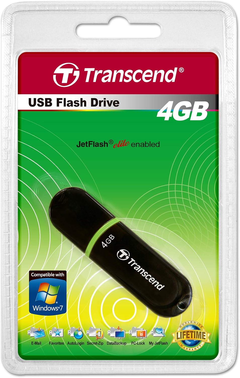 Transcend JetFlash V30-4 GB USB 2.0 Flash Drive TS4GJFV30 (Black)