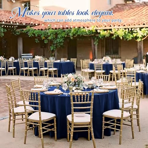 Miniatura 211 de Paquete de 10 manteles redondos de 120 pulgadas, mantel de poliéster blanco para mesa redonda, resistente a las manchas y a las arrugas, mantel