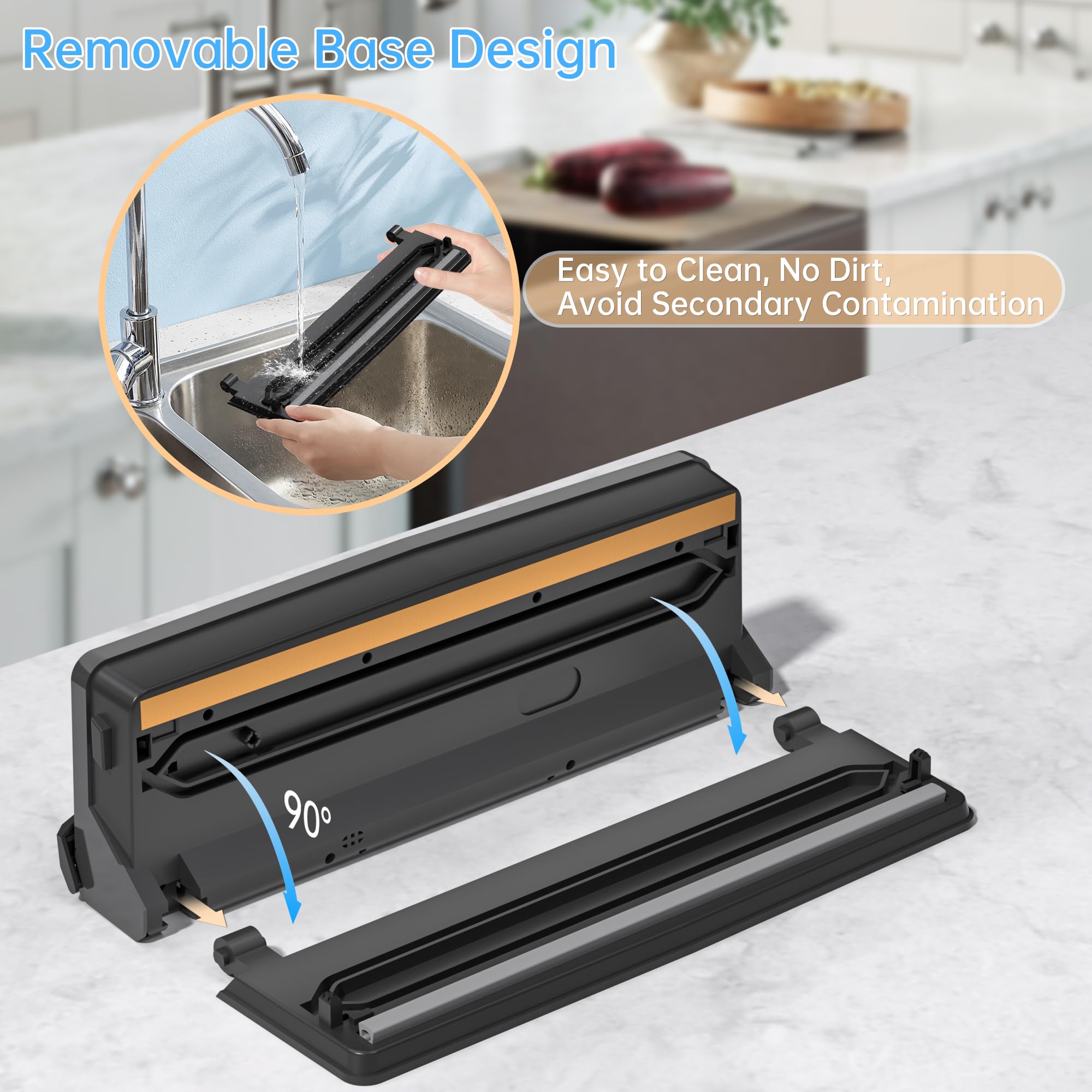 Envasadora al vacío 5 en 1, 85 KPA, sellador al vacío para alimentos, con 5 bolsas de envasado al vacío, dispositivo profesional con cortador y cuenta atrás digital, ideal para cocina y restaurante