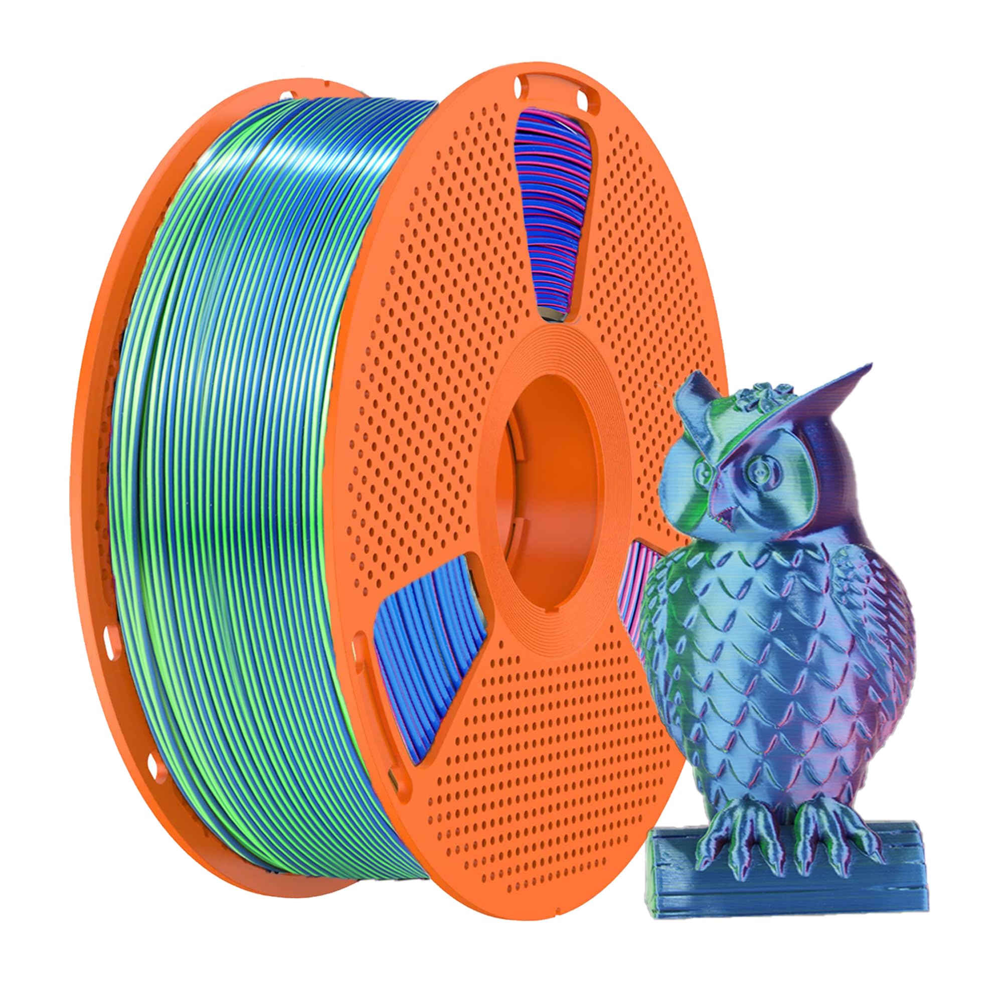 Brahma Lab Premium Silk PLA+ Tri Color 3D Printer Filament 1.75mm – 1kg Spool – Exclusive for Bambu Lab 3D Printers, 3D Farms & Rapid Prototyping. (Blue+Green+Purple)-image-28