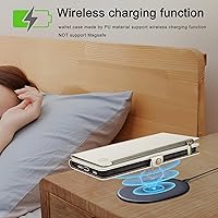 Vista 4 de XcaseBar Funda tipo cartera para Samsung Galaxy S21 con cremallera y tarjetero de crédito [bloqueo RFID], funda de piel sintética con tapa