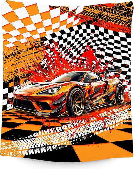 Blanket for Kids, Racing Car Blankets for Boys Age 6-8, Toddler Throw Gifts, Cool Flannel Throw for Car Lovers, 30"x40"