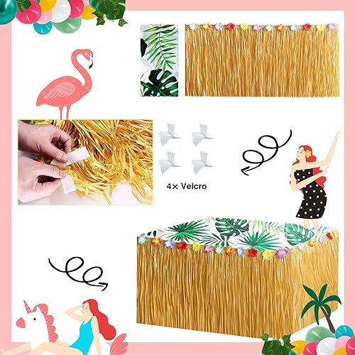 Miniatura 4 de CX-Reezy 149 piezas de decoraciones de fiesta Luau, fiesta de cumpleaños hawaiana en la playa, suministros de fiesta de Aloha tropical, decoración