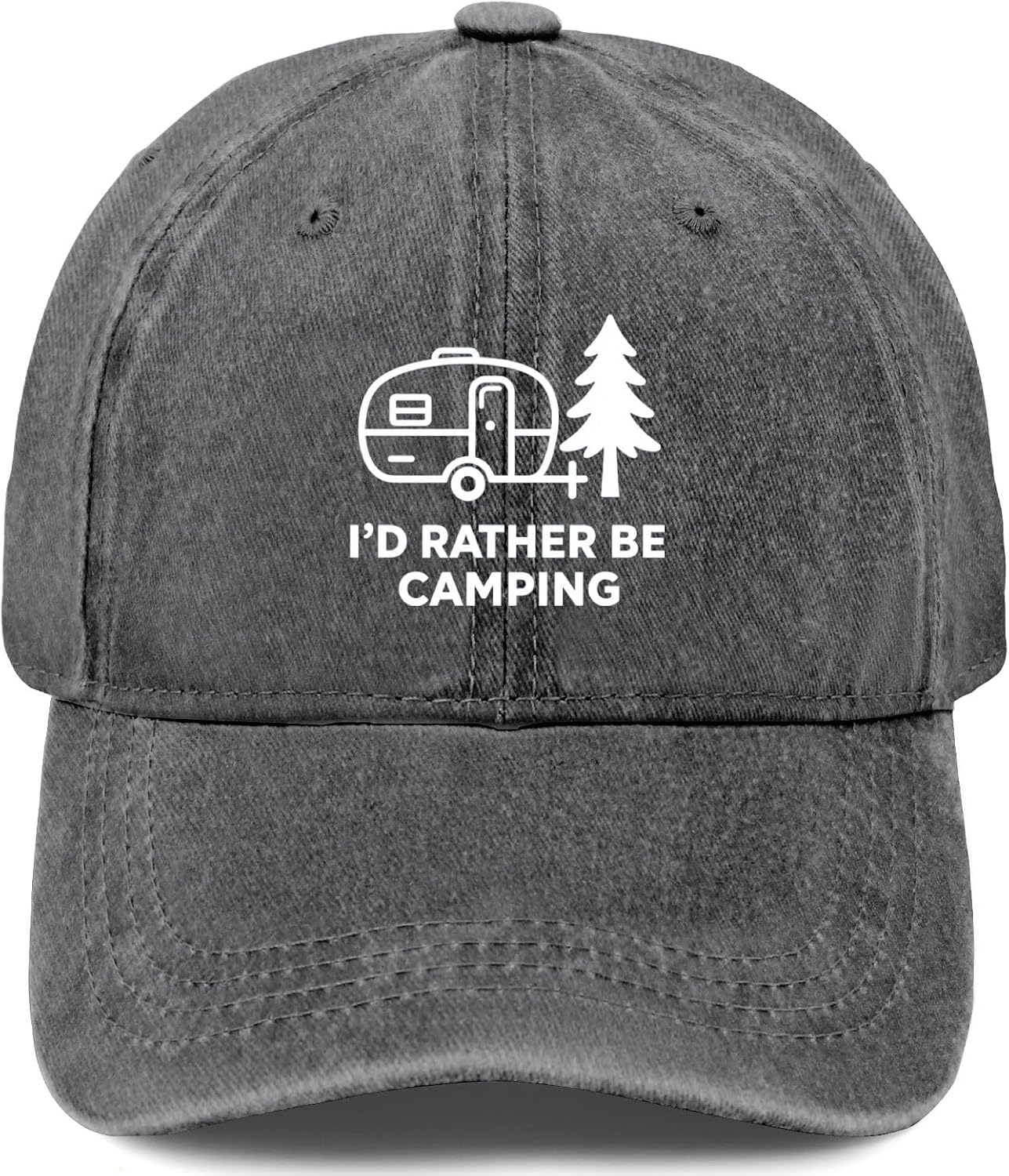 Camping Hiking Outdoors I'd Rather Be Camping Tent Sunset Lids Hat for Men Breathable Caps