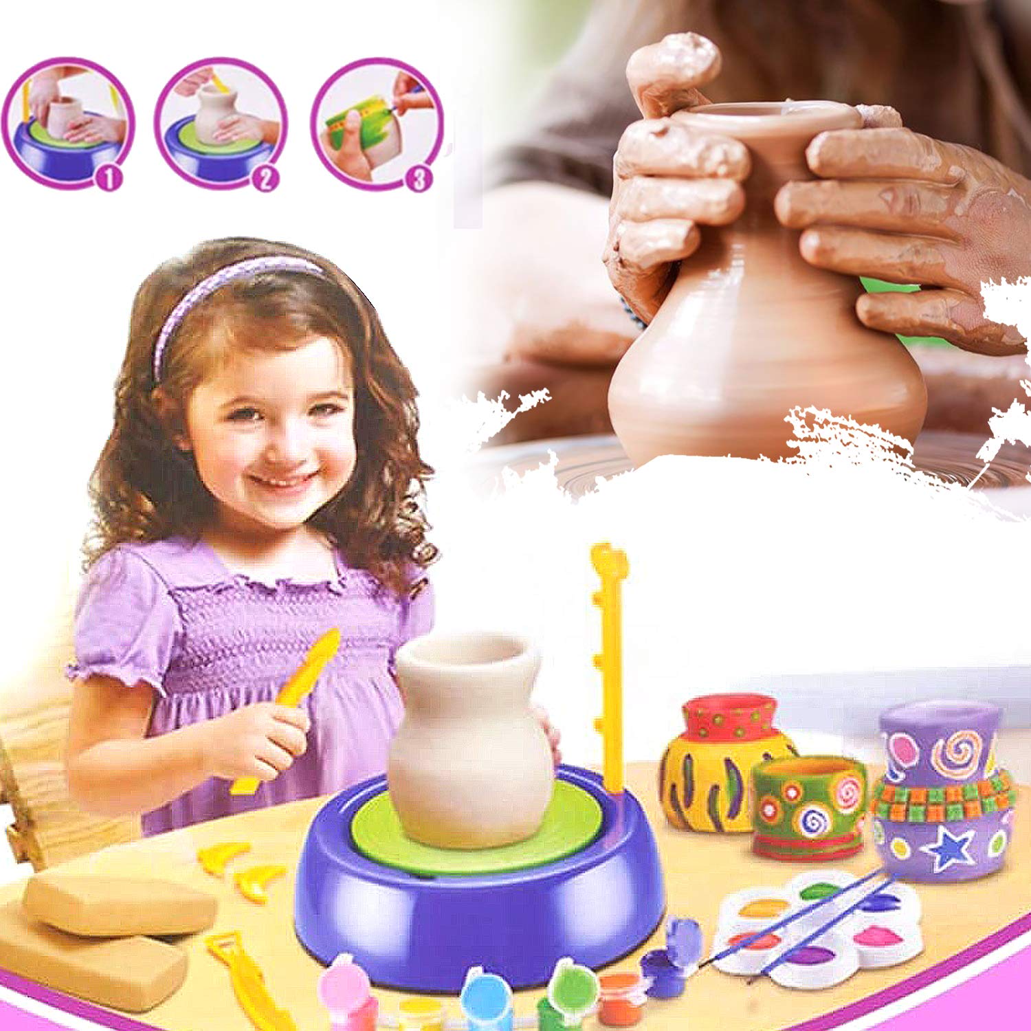Buy Dees Pottery Wheel for Kids Beginners DIY Pottery Wheel, Pottery