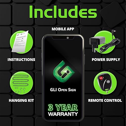 Miniatura 9 de Letrero abierto LED superbrillante de 15 x 32 pulgadas, programable con 64 combinaciones de colores a través de aplicación o control remoto, modos