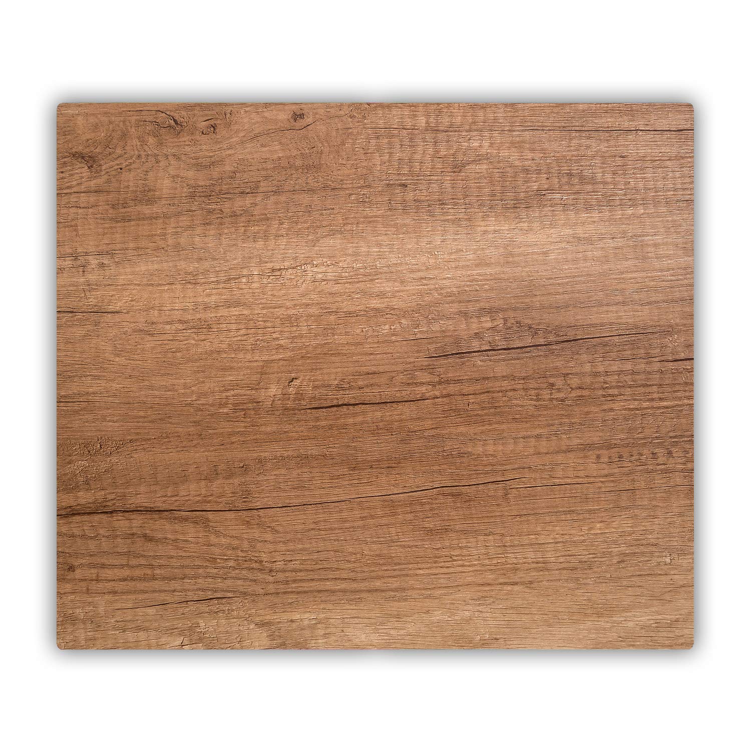 Tulup Tabla De Cortar Cocina 60x52cm - Vidrio Protector De Placa De Induccion - Madera