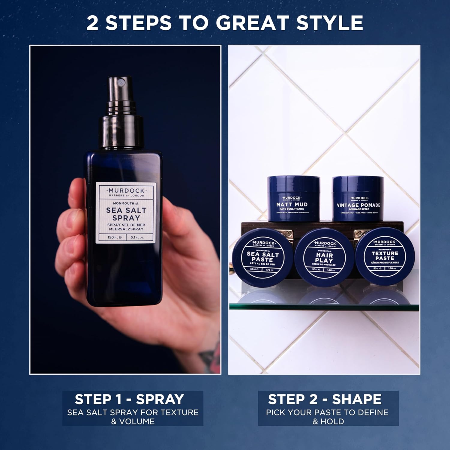 Murdock London Sea Salt Spray for Men – Barber-Trusted Texturizing Mens Hair Sprays for Root Lift, Volume & Matte Finish – Clean Label, Paraben-Free Sea Salt Spray for Hair (5.1 oz) - Image 5