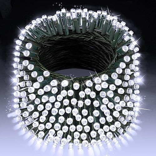 Miniatura 13 de XURISEN Luces de Navidad LED de 551 pies, 1400 luces LED para exteriores con cable verde, luces de cadena, 8 modos con temporizador con memoria,