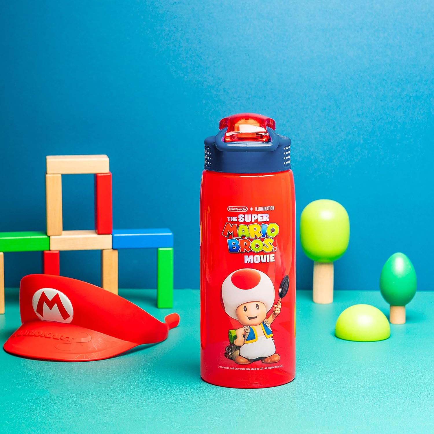 Zak Designs The Super Mario Movie Water Bottle For School or