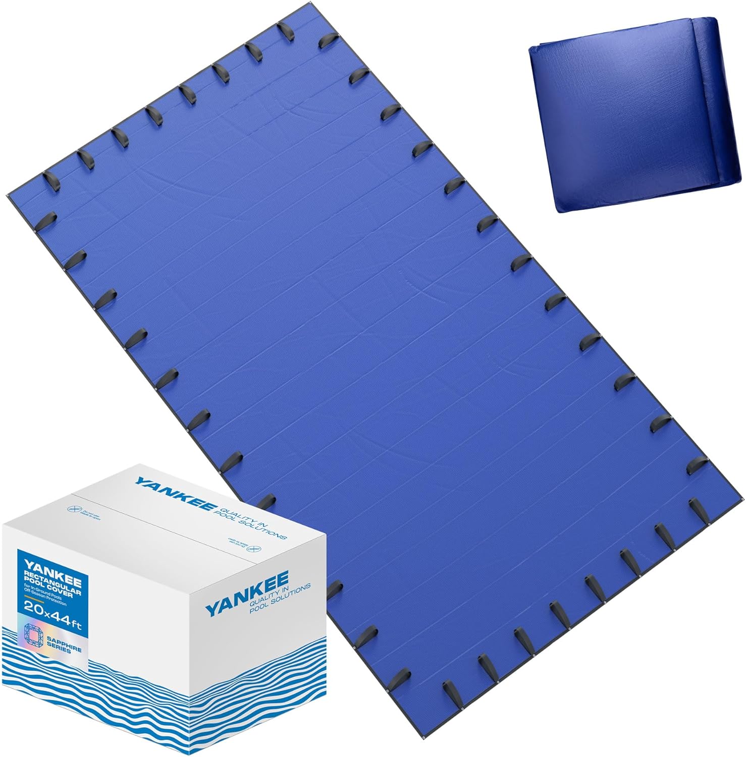 Pool Cover for 20x44 ft Rectangular Pool: Extra Thick & Durable Inground Pool Cover |Sapphire Series of Premium Cold- and UV-Resistant Pool Cover | In-Ground Pool Protection | by Yankee