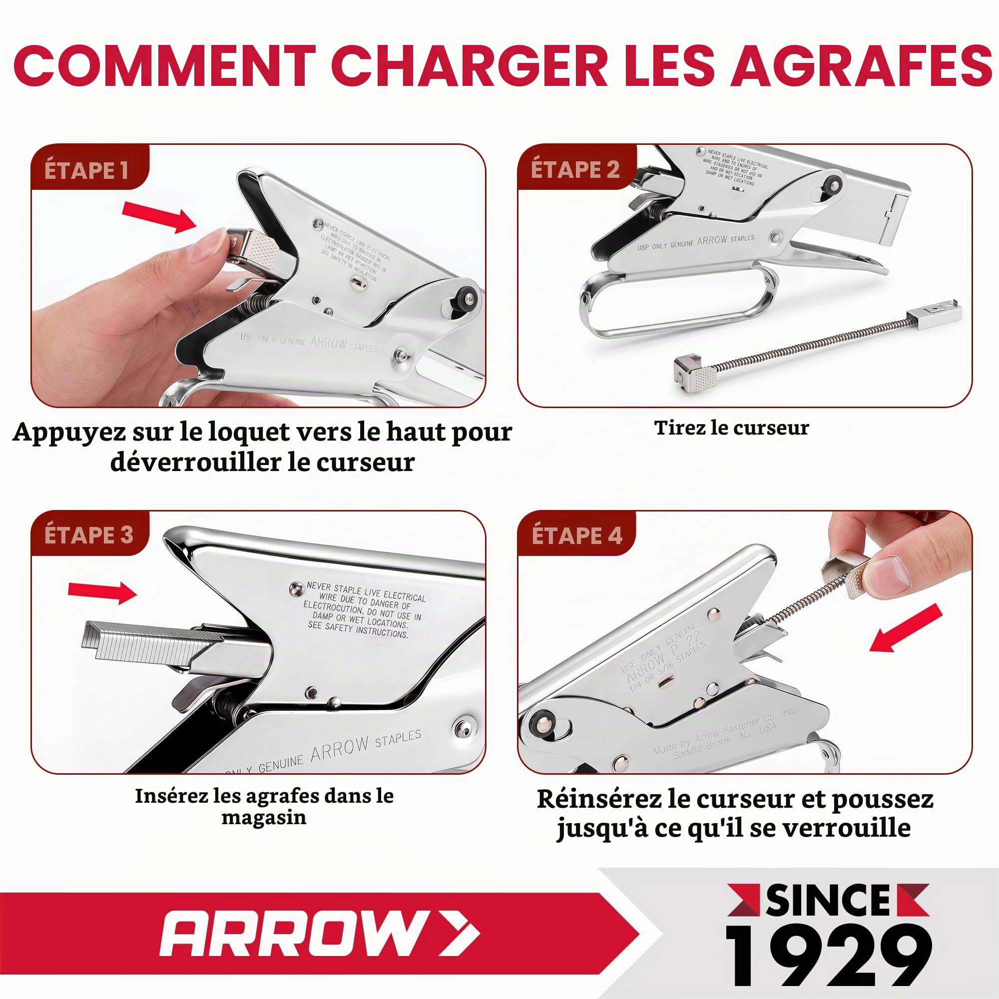 Arrow 030020 P22 Agrafeuse d'emballage