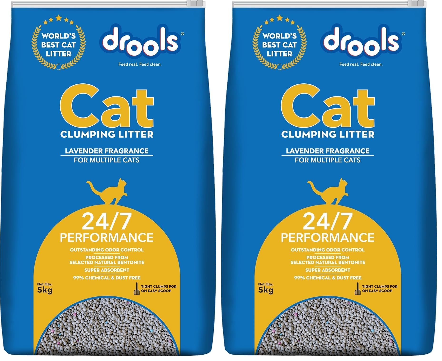 Drools Bentonite Cat Litter (for Multiple Cats), Lavender Flavor 5 kg Pack (Pack of 2)-image-34