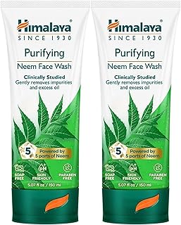 Himalaya Purifying Neem Face Wash, Normal to Oily Skin with Turmeric, Vegan, Soap Free, Paraben Free, Dermatologically Tes...