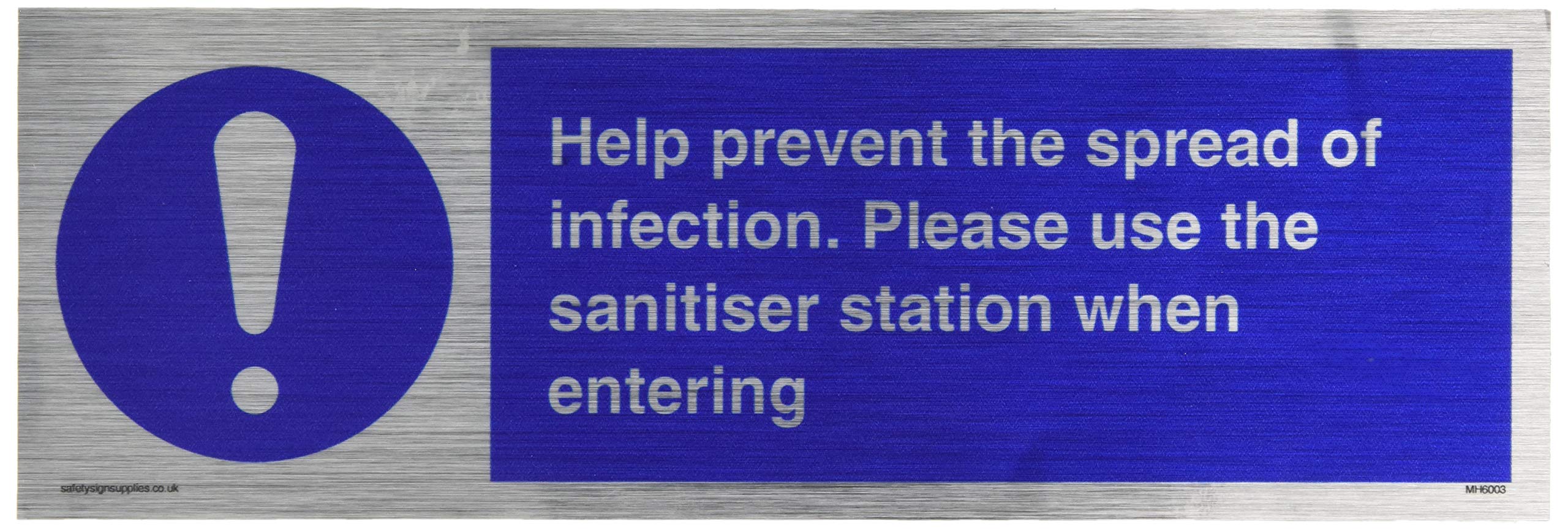 Help prevent the spread of infection. Please use the sanitiser station when entering