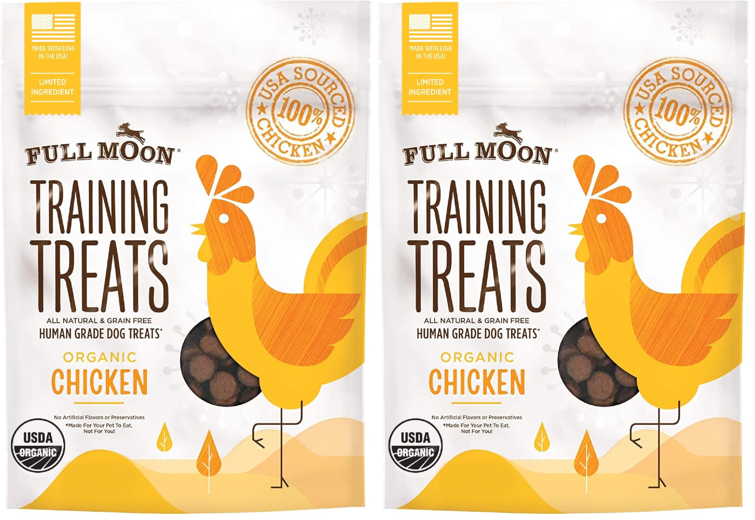 USDA Organic Chicken Training Treats Healthy All Natural Dog Treats Human Grade 175 Treats 6 Ounce (Pack of 2)