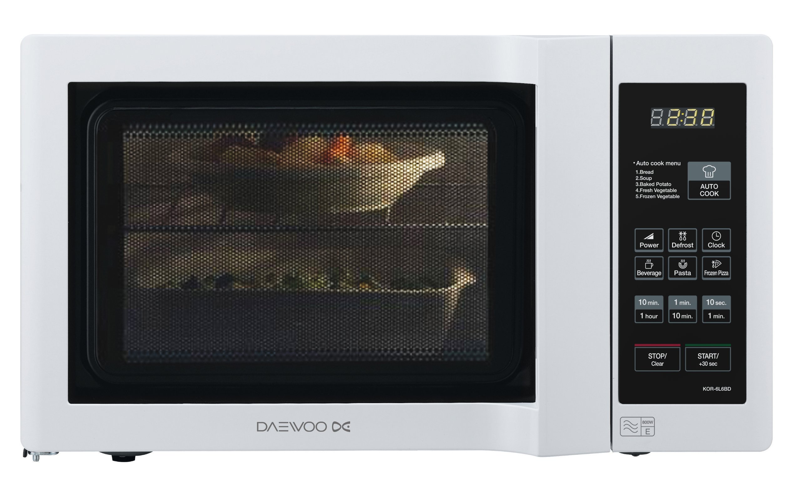 Daewoo 800W Duo-Plate Microwave, 20L, White