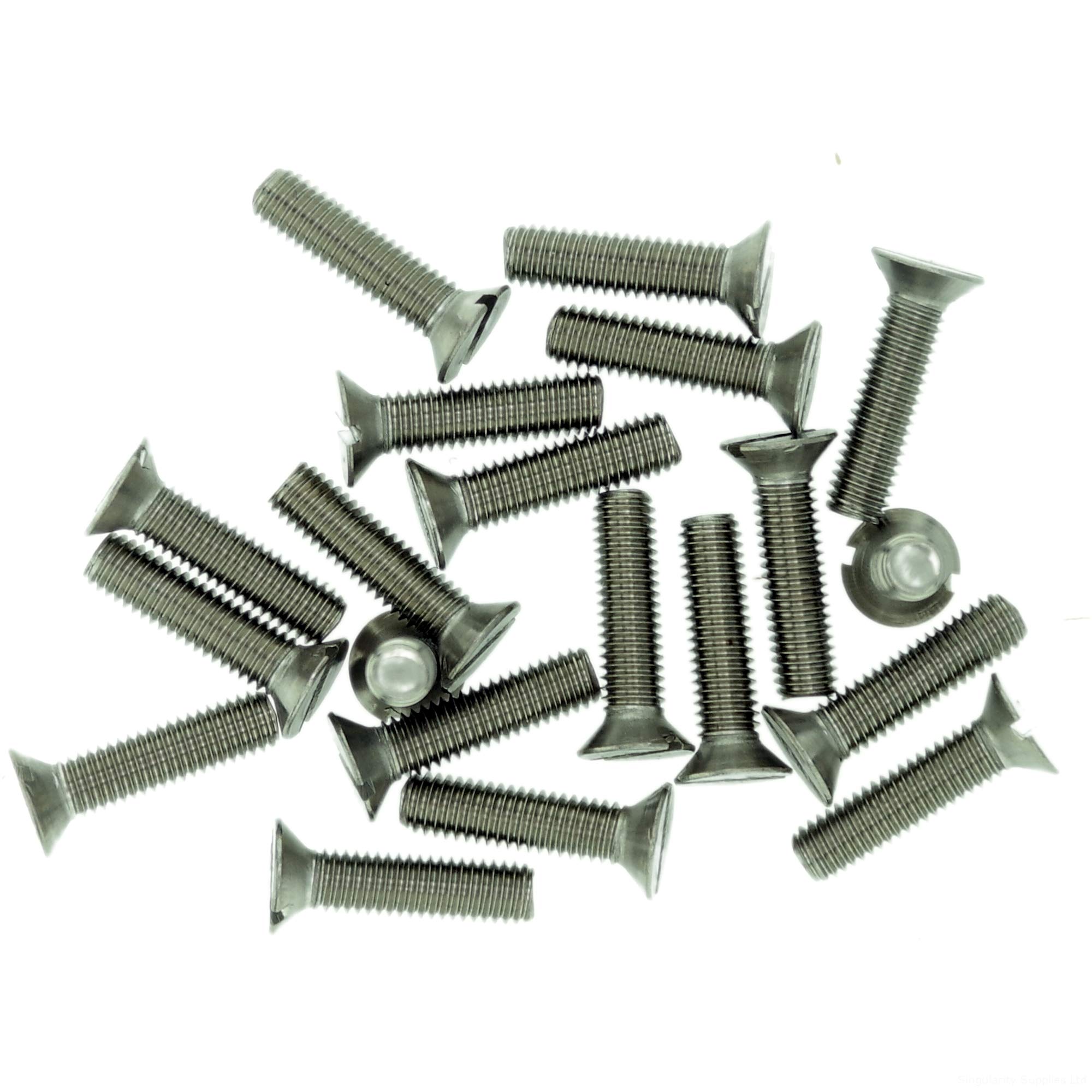 Singularity Supplies M5 (5Mm X 35Mm) Slot Countersunk Machine Screw (Bolt) - Stainless Steel (A2) (Pack Of 20)