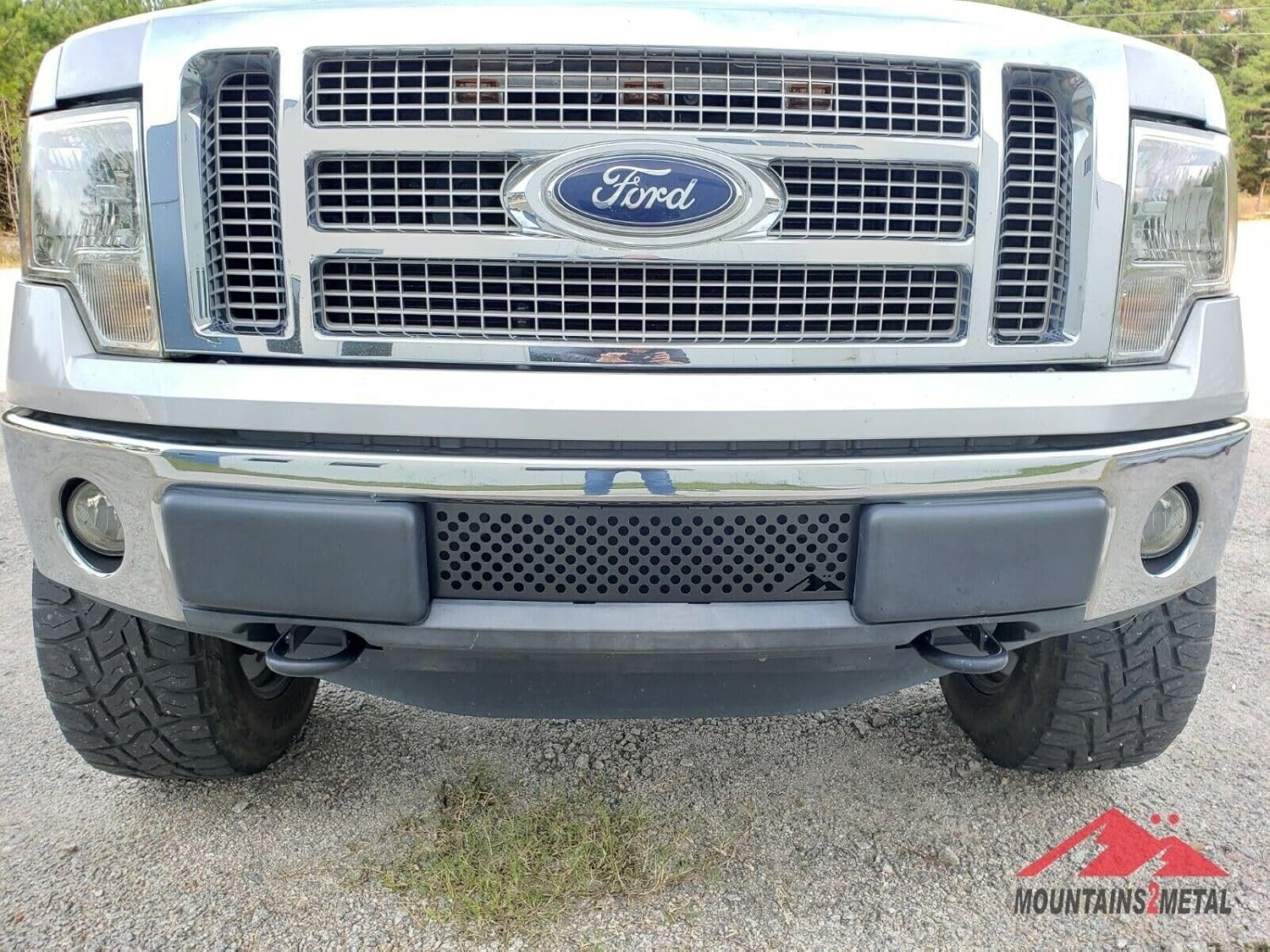 "Bullet Holes Powder Coated Black Stainless Steel Bumper Grille Insert Compatible with 2009-2014 Ford F-150 M2M #100-310-1