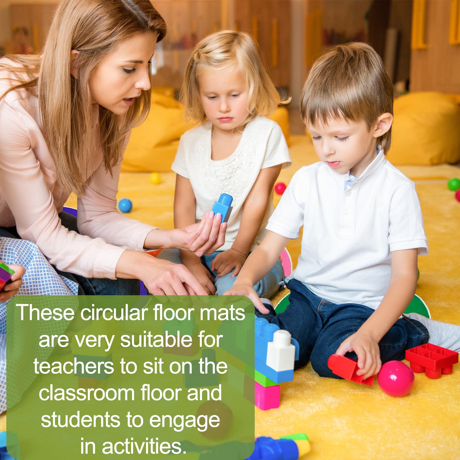 8 PCS Kids Carpet Circle Seats 16 Inch Classroom Circular Rugs Soft Non-Slip Round Floor Cushions for Kids Playroom Rug Daycare Floor Mats Sitting