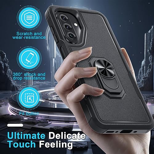 Miniatura 83 de Janmitta Funda compatible con Samsung Galaxy A14 5G con protector de pantalla + protector de lente de cámara, funda resistente de cuerpo completo
