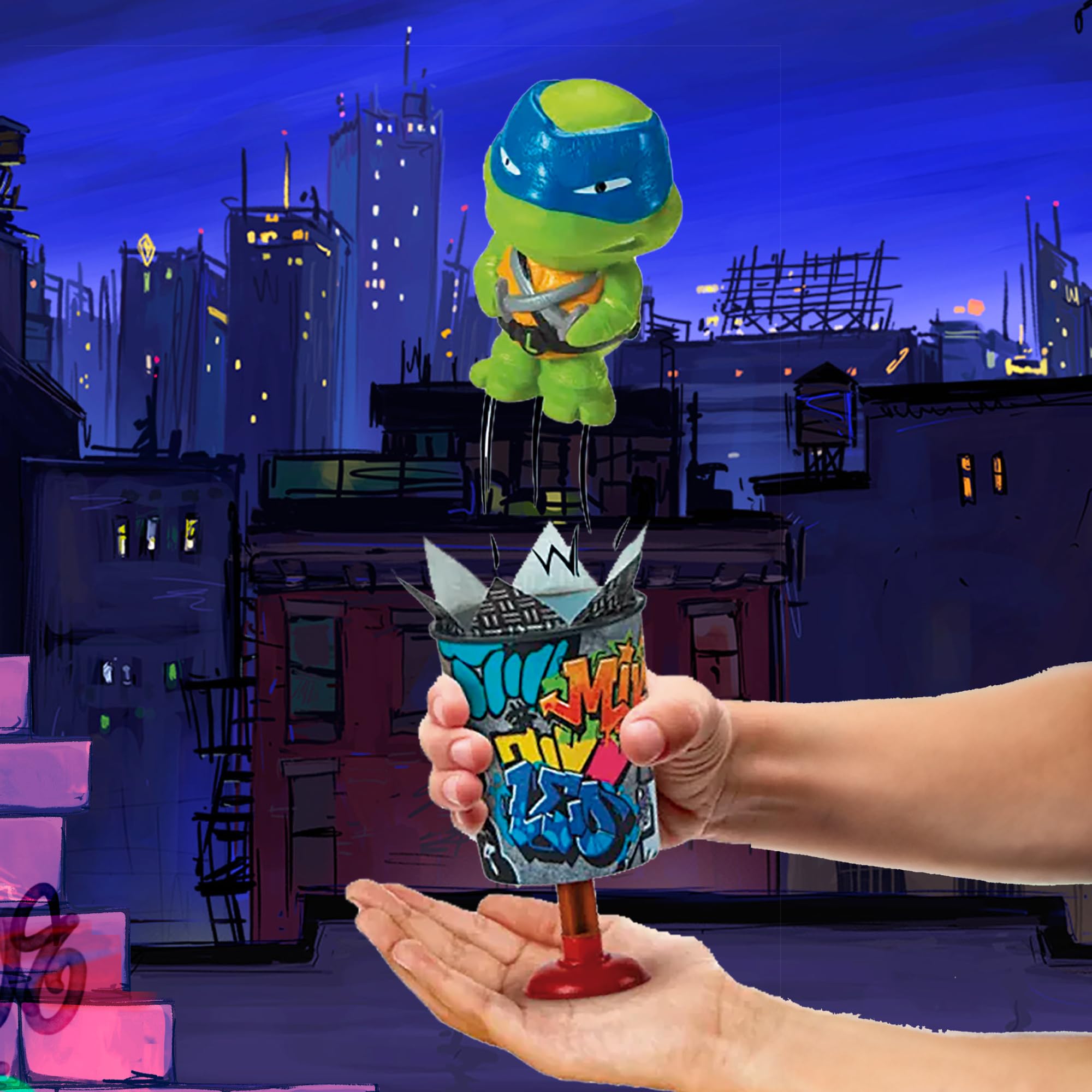 TORTUGAS NINJA Figure Slams Morbide Sorpresa – Confezione Che Spara Il Personaggio, 4 Da Collezionare, Per Bambini 4+