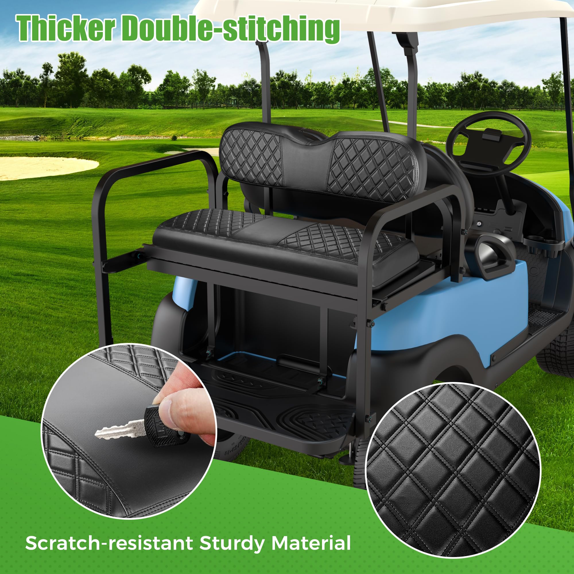 Amazon.com : 10L0L Golf Cart Seat Cover Universal Leather Rear