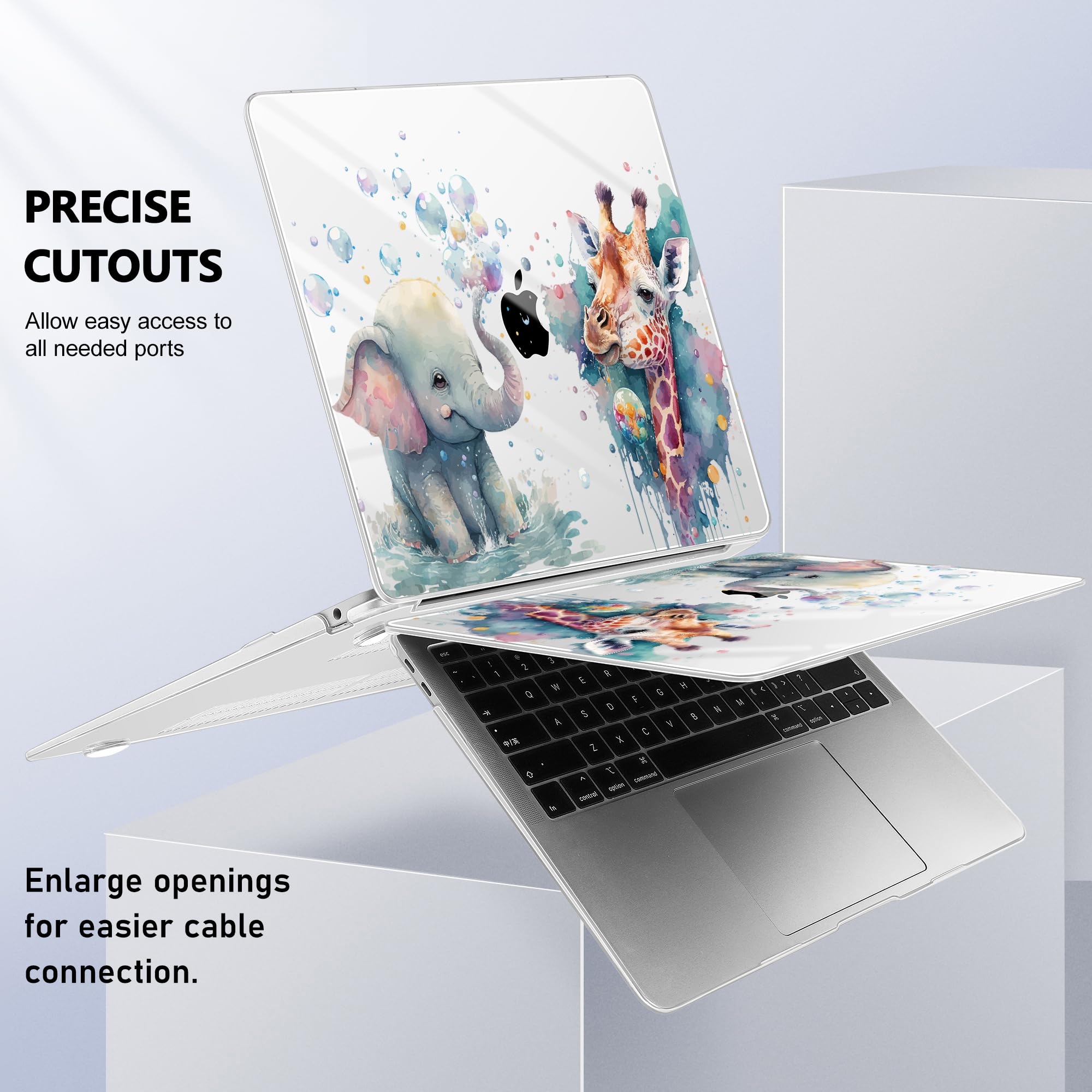 Funda para MacBook Air de 13 pulgadas 2021 2020 2019 2018 versión A2337 M1 A2179 A1932, cubierta rígida de plástico de cristal para MacBook Air de 13 pulgadas con pantalla Retina e