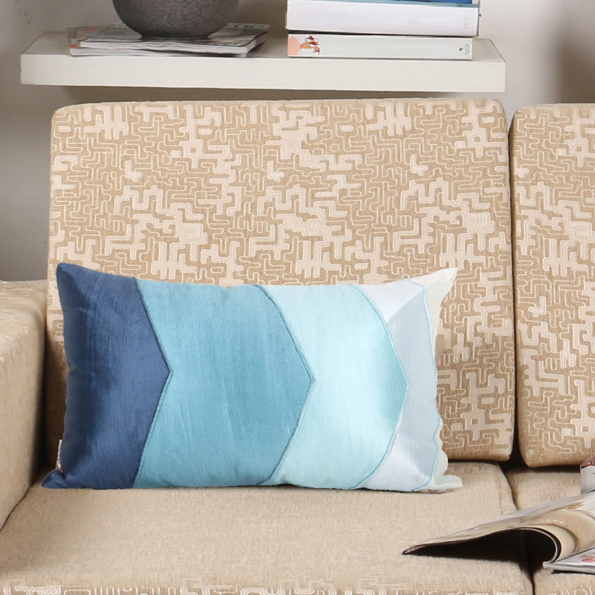 Home- The best is for you 12x18 inch Cushion Cover Blue | Printed and Embroidered | Pack of 1 (B08T7F2CPR) Amazon Price History, Amazon Price Tracker