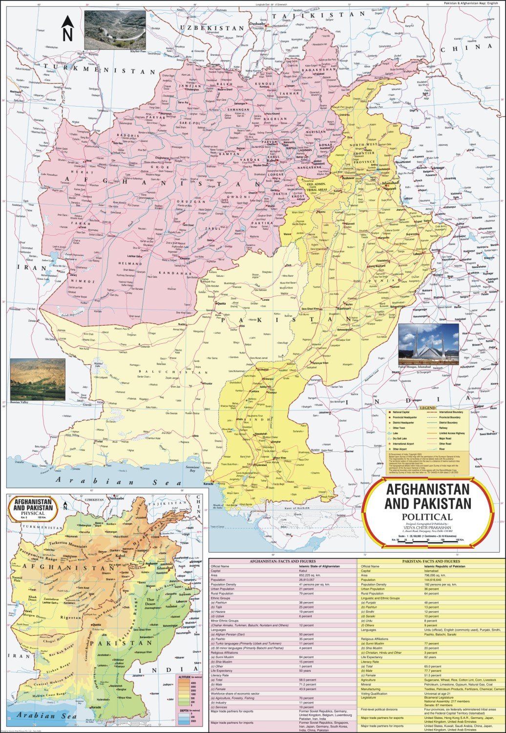 Pakistan & Afghanistan Political Map